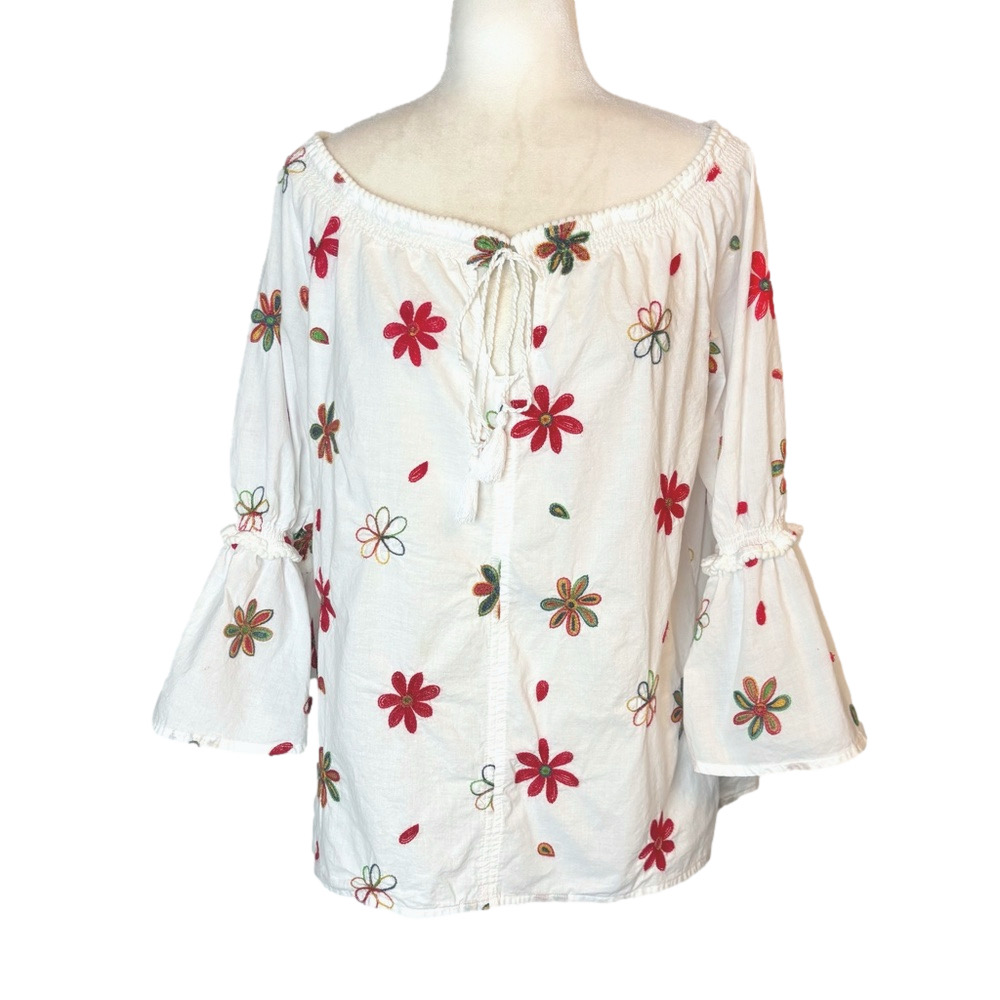 Robert Kitchen floral peasant blouse